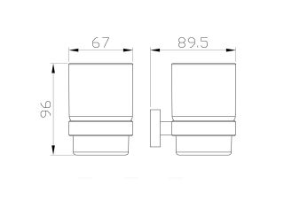 Стакан для зубных щеток с держателем Wonzon & Woghand Graffity WW-9321 тёмный графит